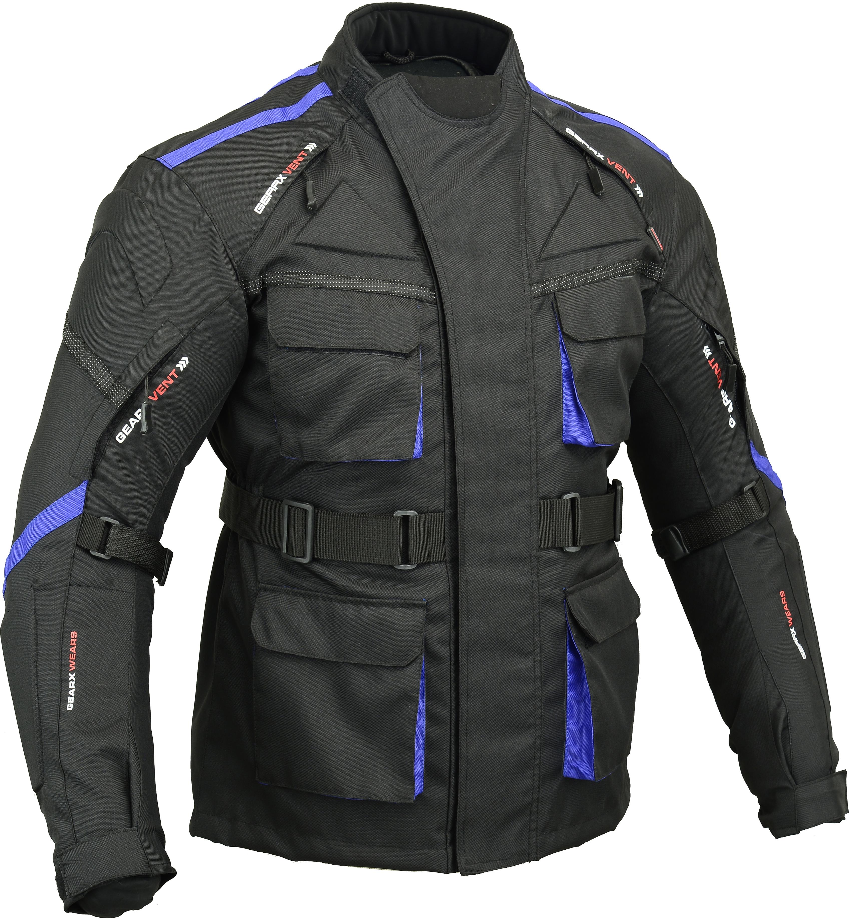 GearX Surfer Motorbike Jacket Waterproof Padded Back & Elbow