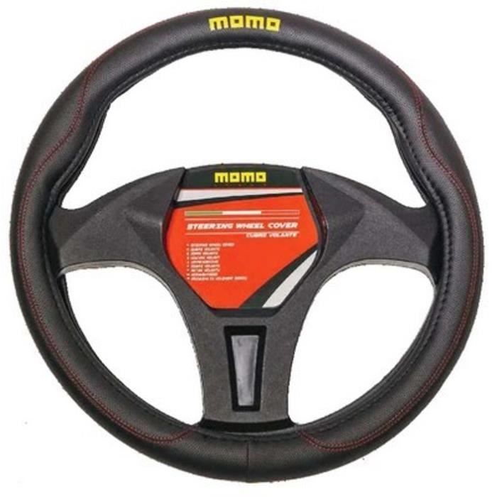 Steering Wheel Cover - MOMO - 011 - Color Black - Red - Material PU