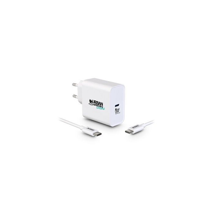 USB-C Mains Charger - Urban Factory - CYCLEE - 65 W - Eco-designed - White