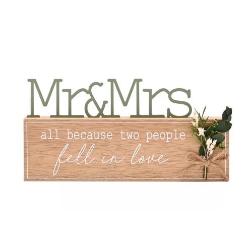 Celebrations Love Story Mr & Mrs Fell In Love Plaque