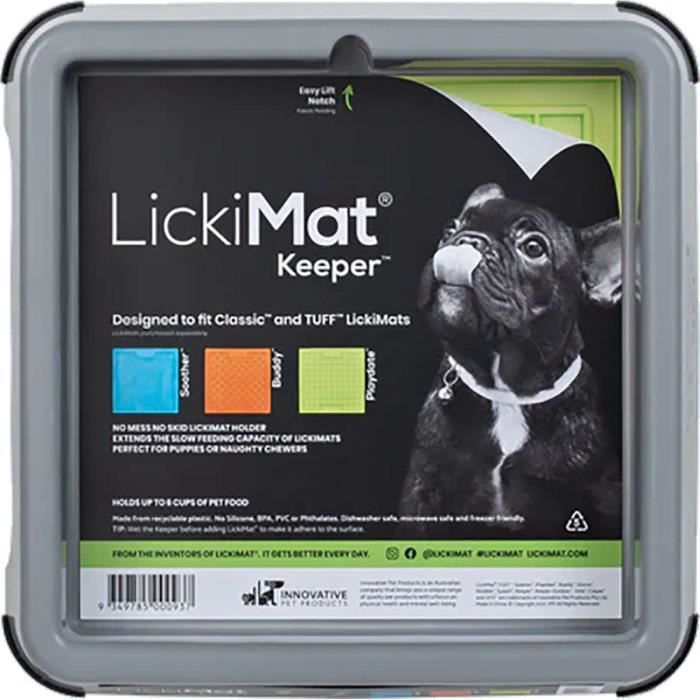 Food Bowl - LICKIMAT - Indoor Keeper - Dog - Grey - Plastic - Indoor