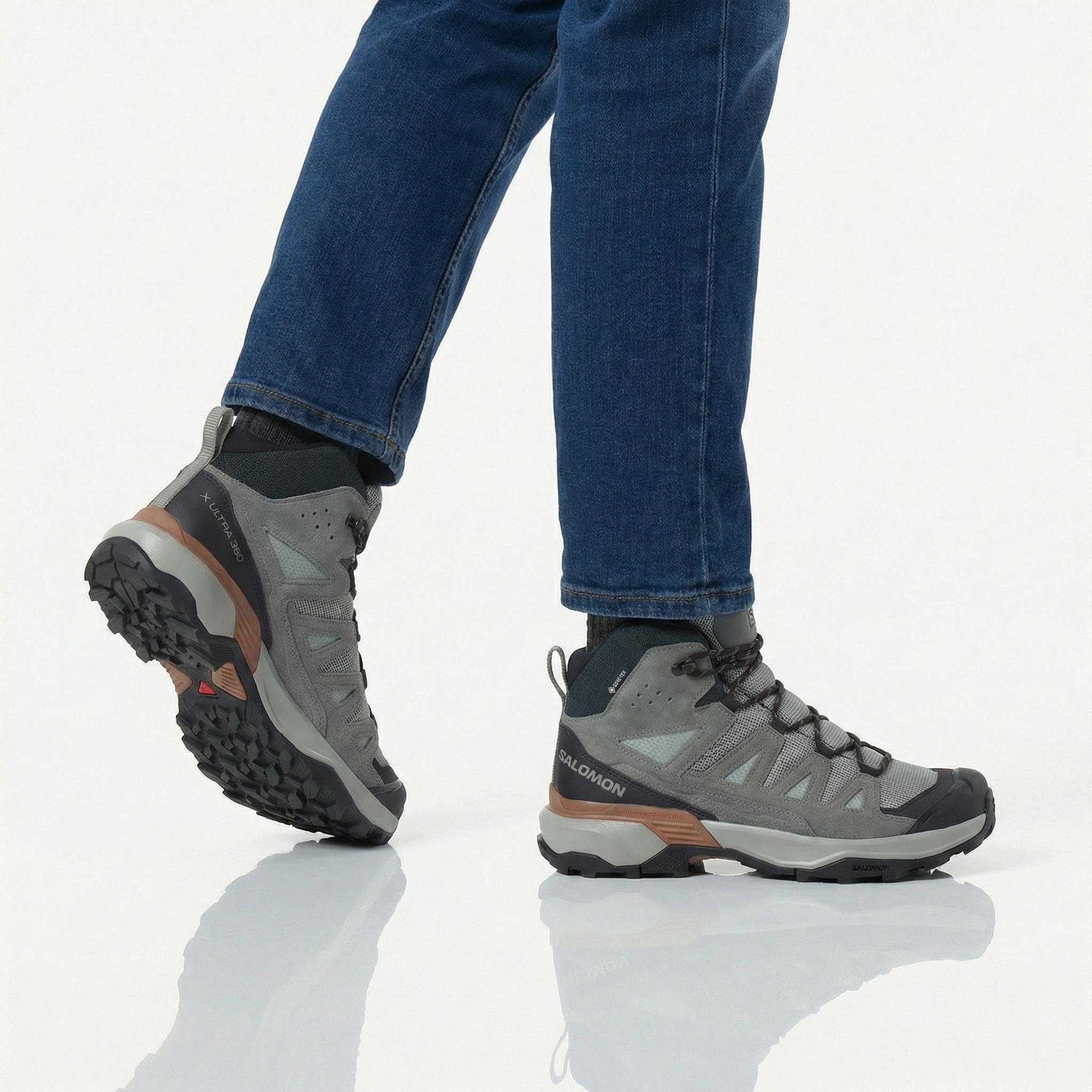 SALOMON X ULTRA 360 Leather Mid - GORE-TEX - Men's Hiking Boots Trekking Boots Grey 479796 ORIGINAL