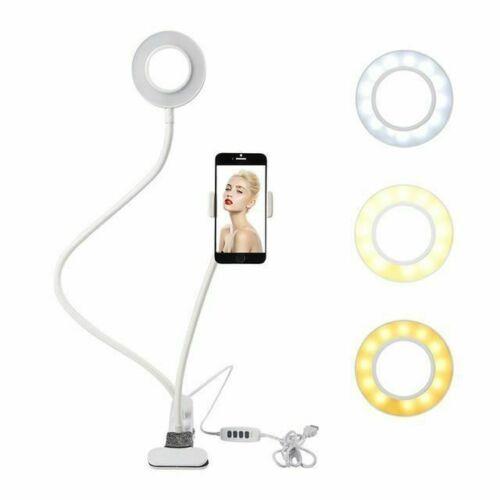 White Led Selfie Desk Support Stand for Smartphone