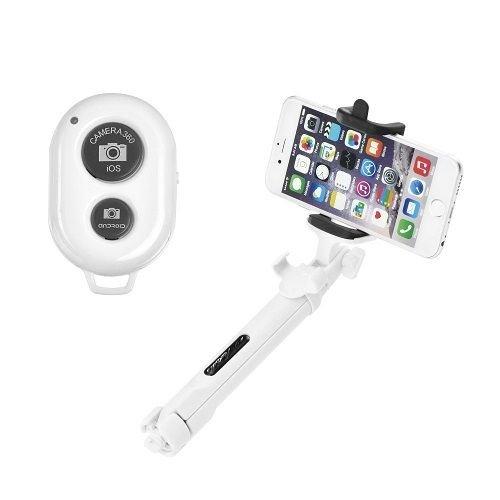 White Bluetooth Tripod Selfie Stick for Smartphone