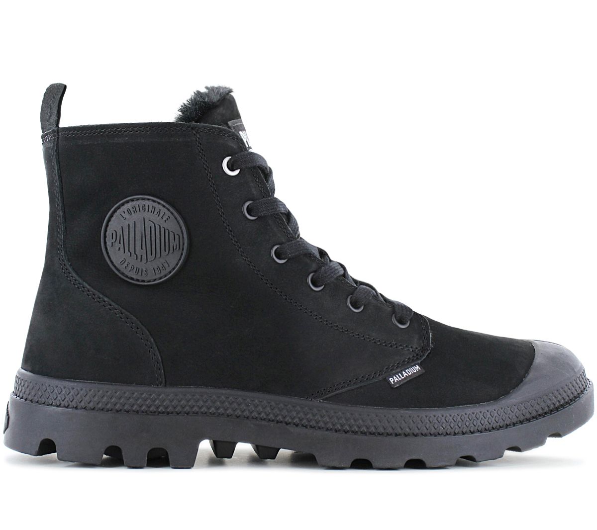 Palladium Pampa HI ZIP WL - Men's Winter Boots Lined Leather Black 05982-010-M ORIGINAL