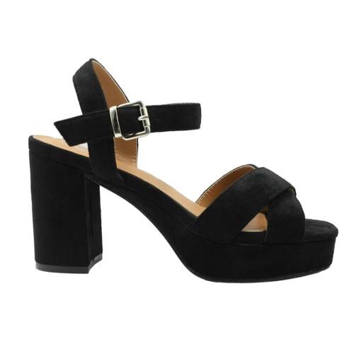 Where's That From Womens/Ladies Marcia Strappy Suede Platform High Heels