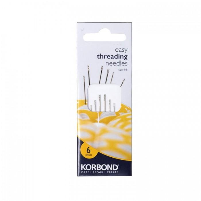 Korbond Easy Threading Needles 6pk