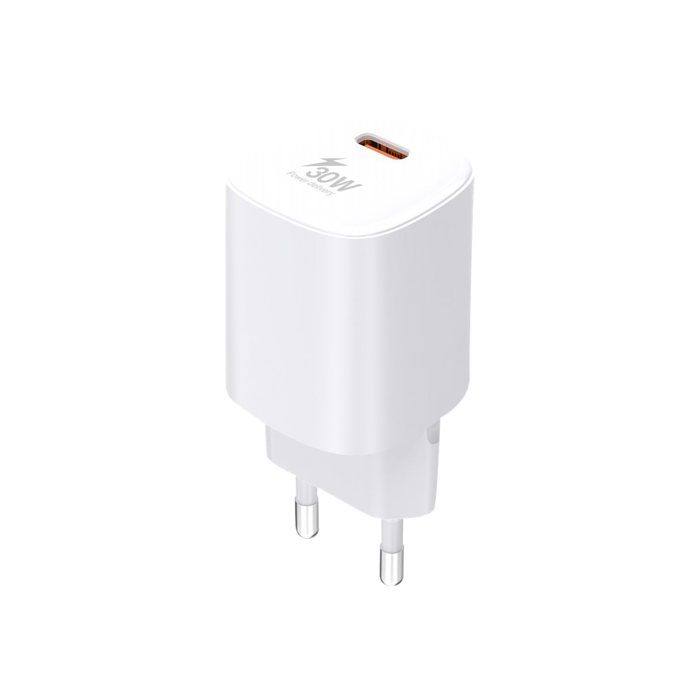 USB-C Mains Charger - Urban Factory - POWEE - 30 W - 4.5 A - PD 2.0, PD 3.0 - Glossy White