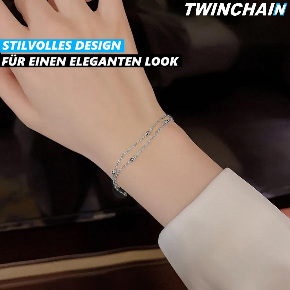 TWINCHAIN Double Bracelet Bracelet Double Jewelry Ball Silver