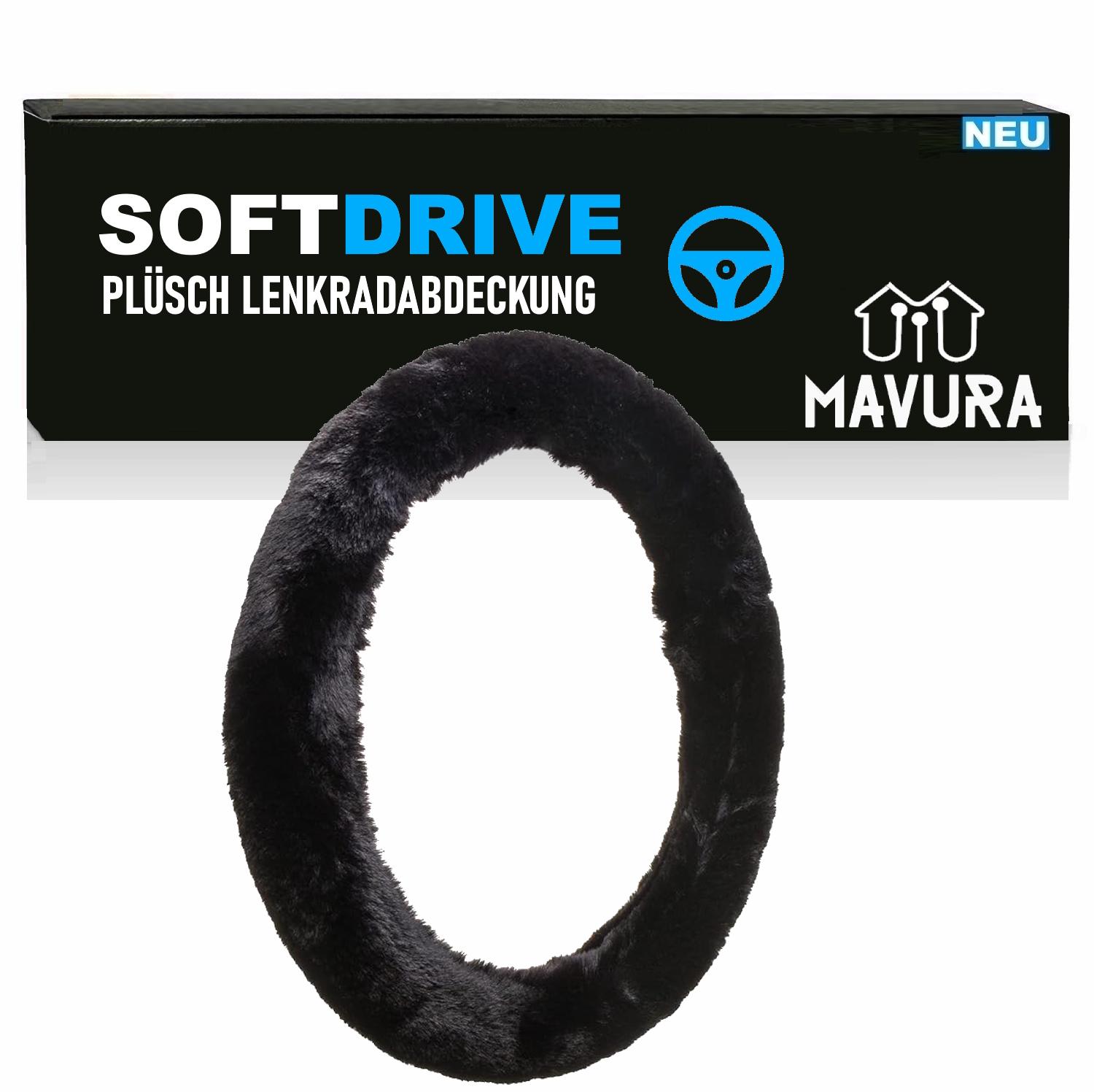 SOFTDRIVE Car Steering Wheel Cover Winter Plush Steering Wheel Cover Fluffy Fur Protection