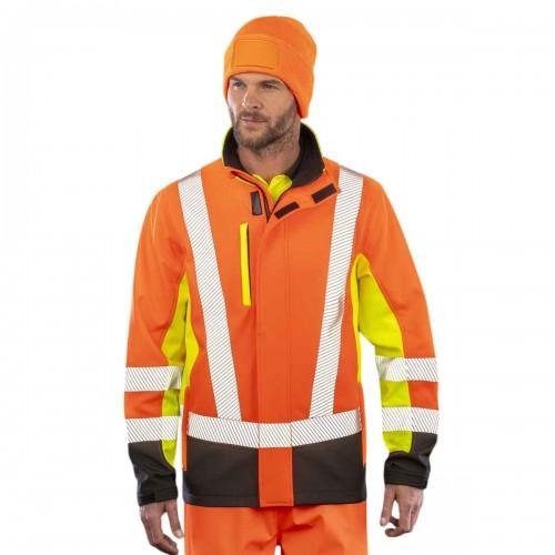 Result Genuine Recycled Men's 3 Tone 3 Layer Printable Safety Soft Shell Jacket
