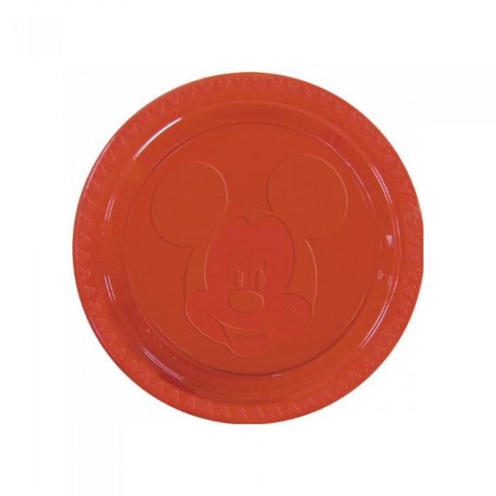 Disney Plastic Embossed Mickey Mouse Dinner Plate (Pack of 8)