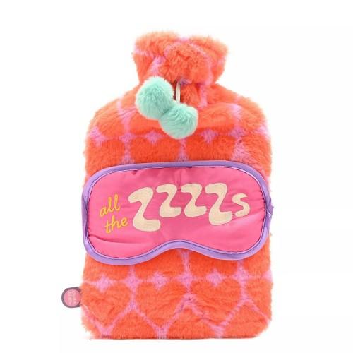 Studio Blom - The Snuggle Is Real - Furry 1.5L Hot Water Bottle And Silk Eye Mask Gift Set