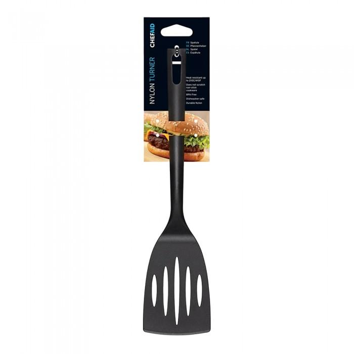 Chef Aid Nylon Slotted Turner Black
