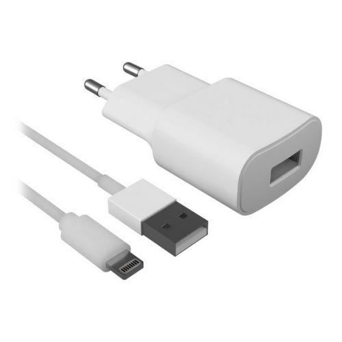 Wall Charger + MFI 2.1A Lightning Cable White