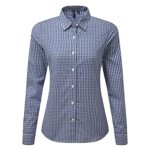 Premier Womens/Ladies Maxton Check Long Sleeve Shirt
