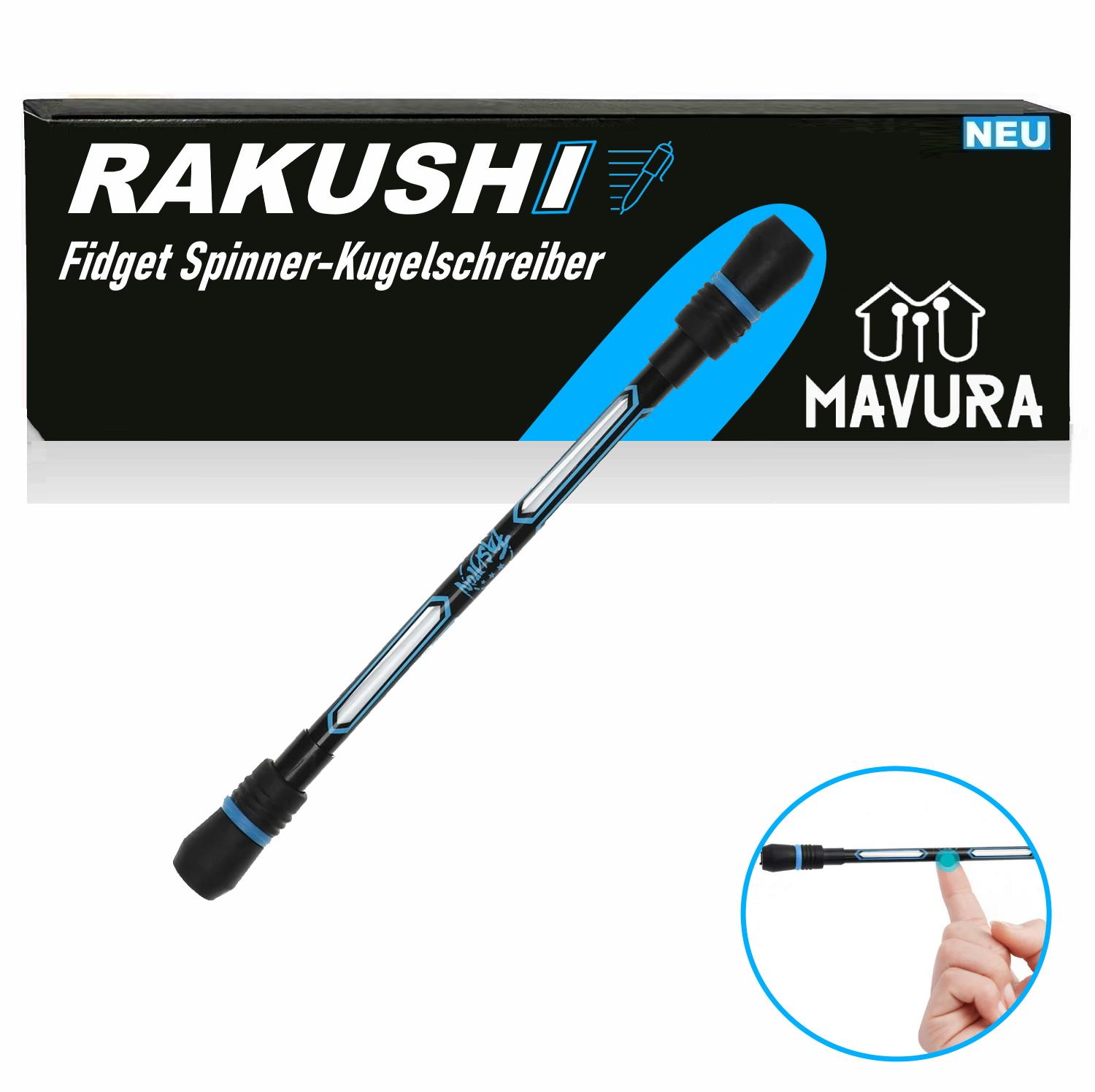 RAKUSHI Penspinning Pen Set Spinning Fidget Spinner Pen Ballpoint Pen Blue