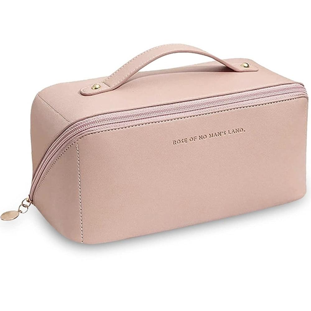 Stylish NEEDIVYOU Pink Cosmetic Bag with Brush Compartment – Waterproof & Travel-Friendly