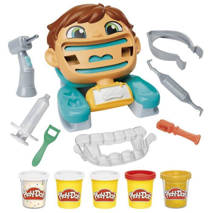 Dentist Modeling Clay Set - Play-Doh - Dr. Funny Smiles - 7 Accessories Included - 5 Pots of 56 G