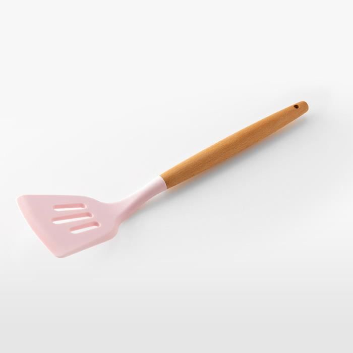 Kitchen Utensil Set - Leaky Shovel - Non-stick Silicone - Pink Color - Contemporary Design