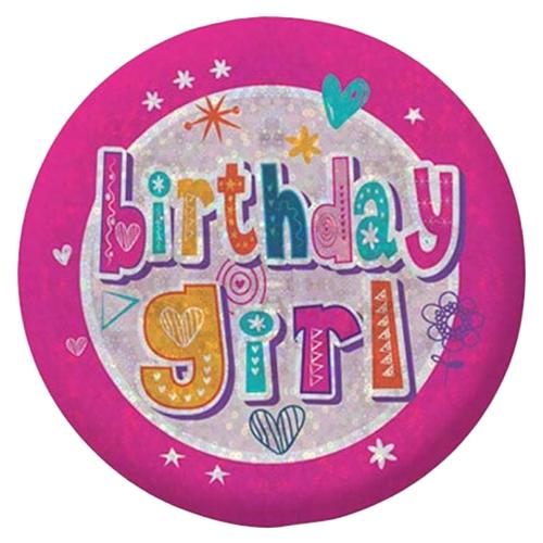 Amscan Girl Holographic Birthday Badge