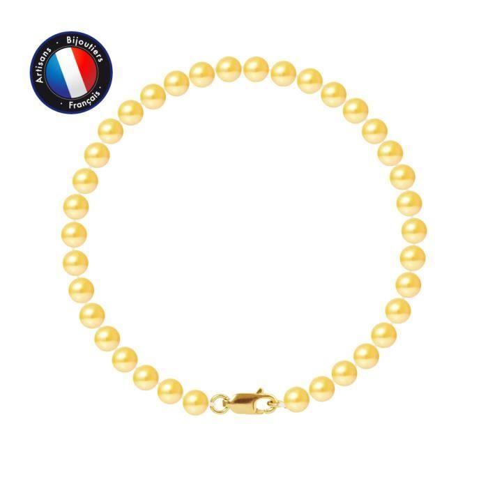 Bracelet - PERLINEA - Freshwater Cultured Pearls 5-6 Mm - 9 Carat Yellow Gold - AAA+ Quality - Women