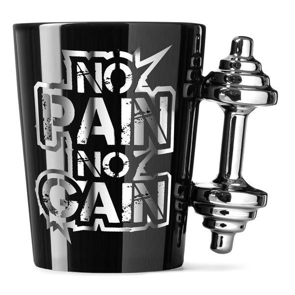 Mug No Pain No Gain Dumbbell Handle Bodybuilding, Sport and Fitness Mug