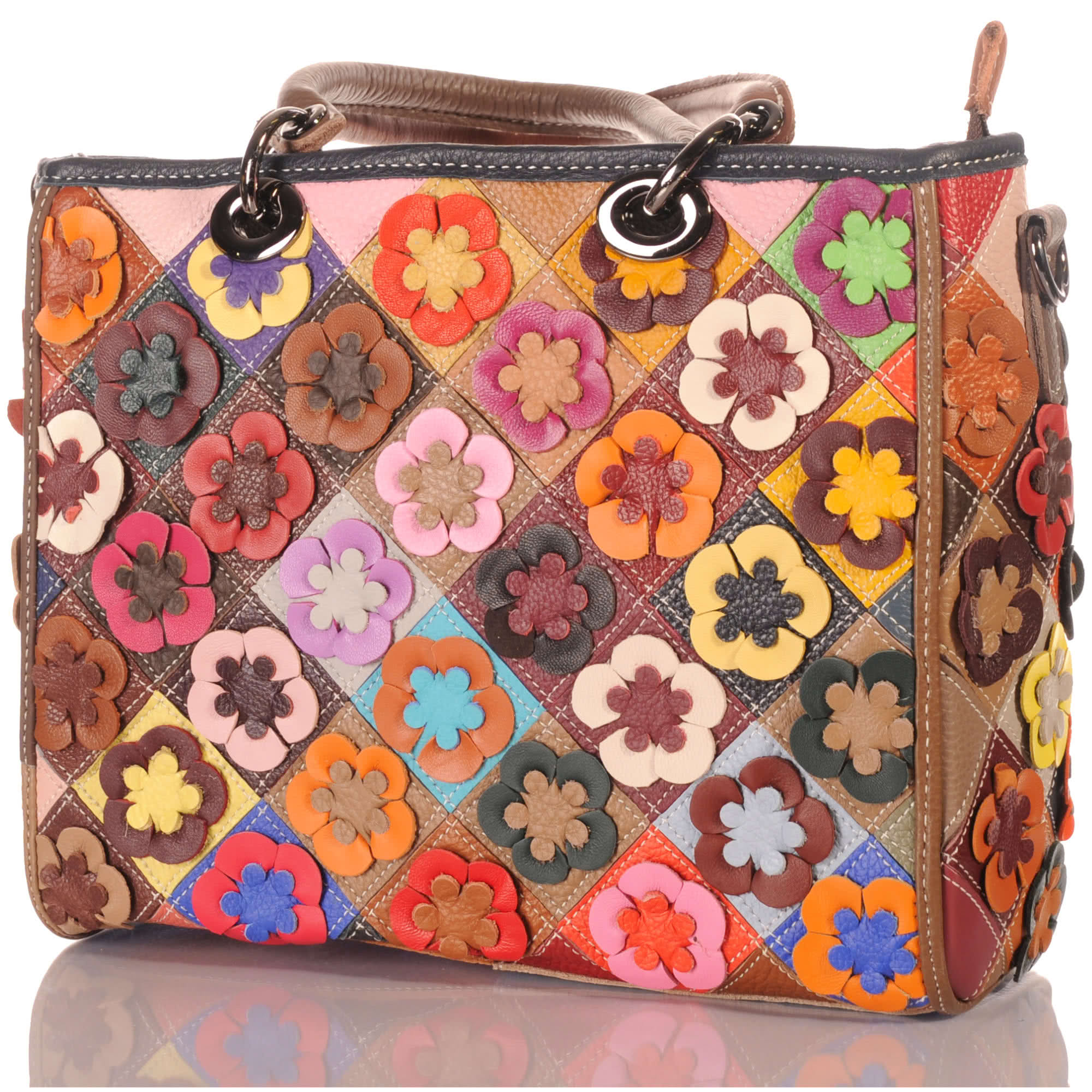 Women's Patchwork Handbag with Shoulder Strap