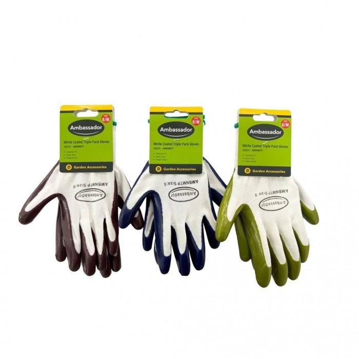 Ambassador Nitrile Coated Gloves (Pack of 3)
