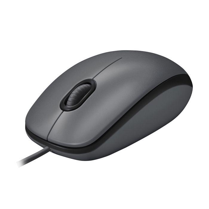Wired Mouse - LOGITECH - M100 - 1000 DPI - Ergonomic Design - Black
