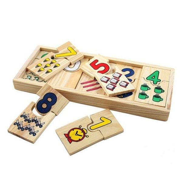 Puzzle Made of Wood Numbers To Associate Montessori Game