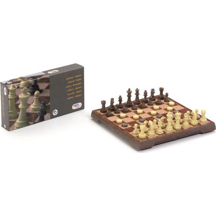 Magnetic Chess and Checkers Set - CAYRO - 24x24 Board - 2 Game Sets - For Kids and Travel