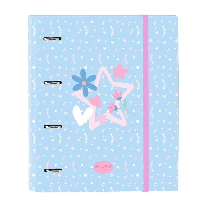 4-ring Binder - Safta - 35 Mm - 100 A4 Sheets - 27x3.5x32 Cm - Light Blue/light Pink - 5x5 Mm Grid
