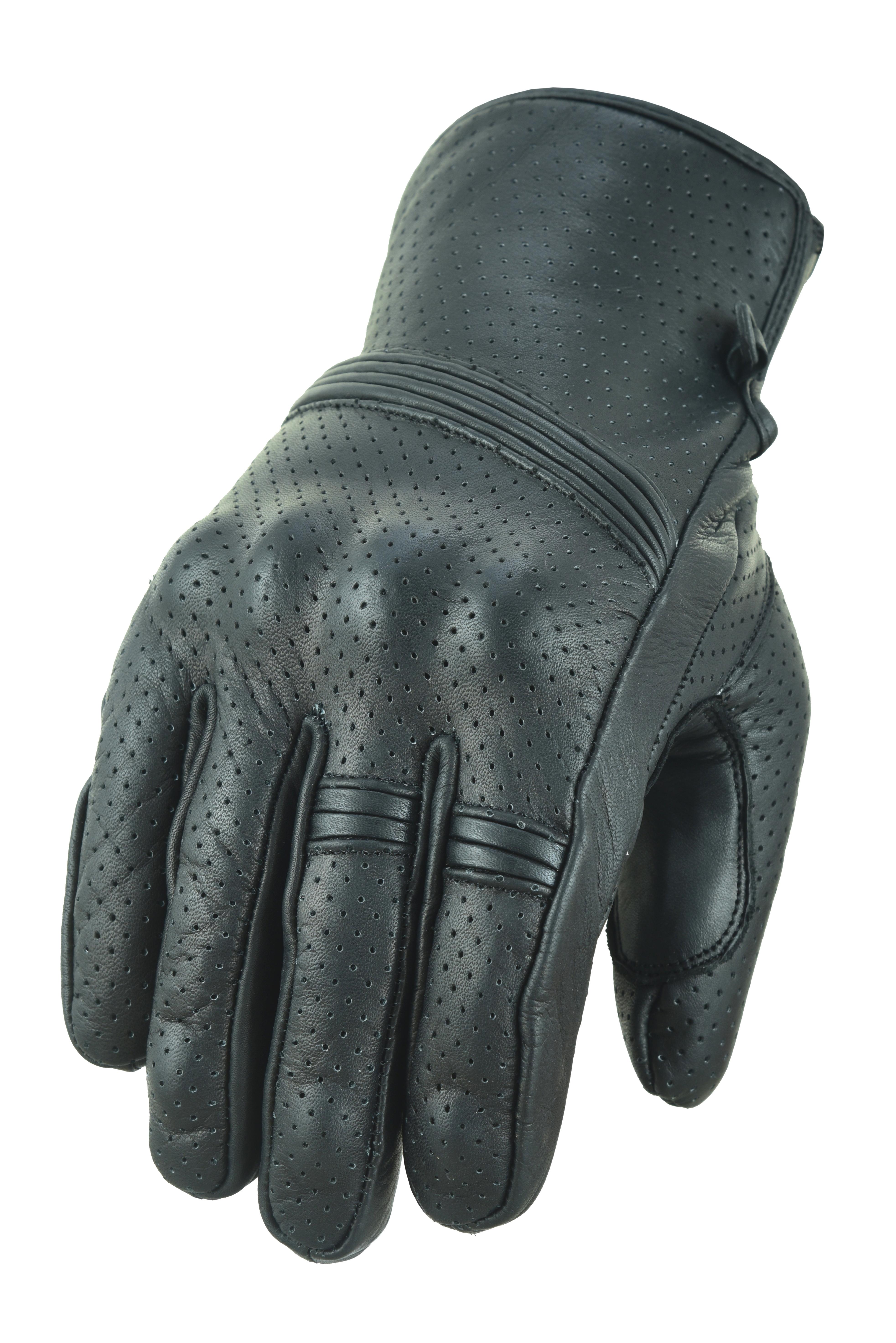 Flexible Leather Motorcycle Motorbike Vented Gloves Knuckle Shell Protection