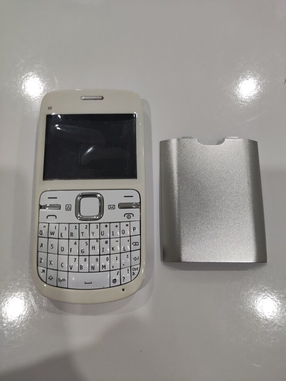 Complete Kit Rear Cover Keyboard White Glass For NOKIA C3 2010 Qwerty