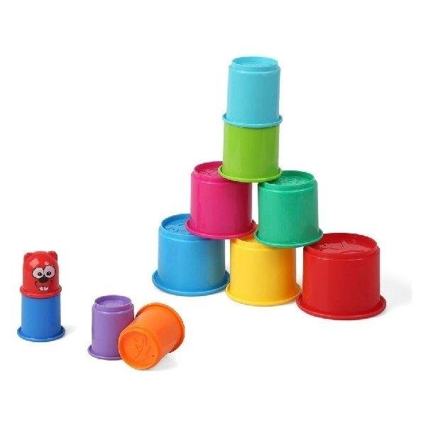 Colored Cups for Montessori Construction Game