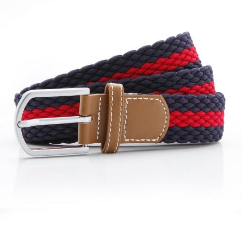 Asquith & Fox Mens Two Color Stripe Braid Stretch Belt