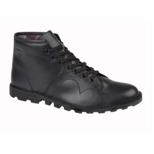 Grafters Mens Original Coated Leather Retro Monkey Boots