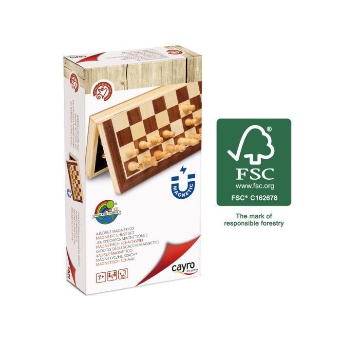 Chess Set - JUGUETES CAYRO - Magnetic Wooden - 30x30 Cm - FSC Certificate - 2 Players or More