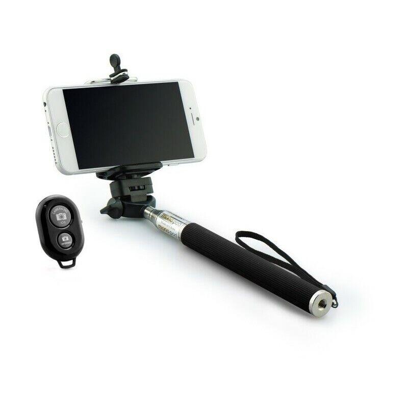 BLACK SELFIE POLE WITH BLUETOOTH BUTTON