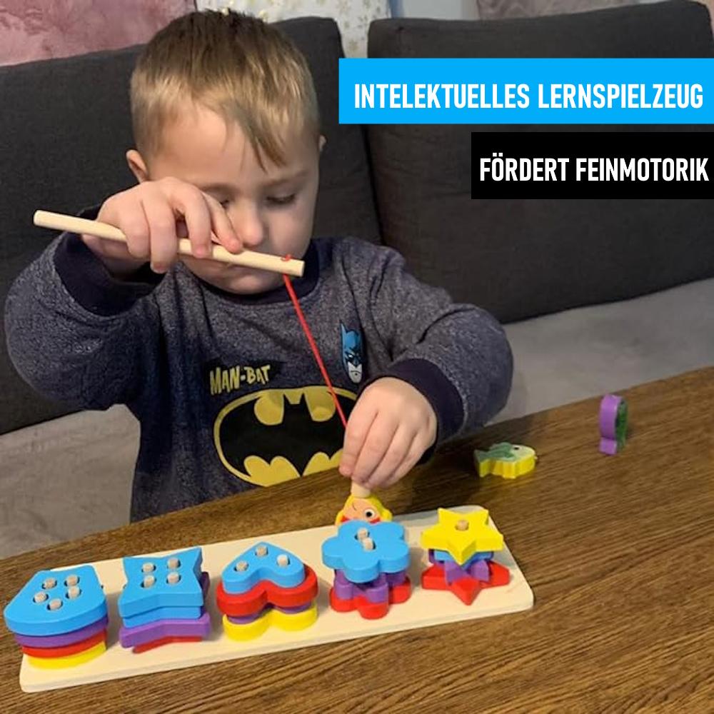 FISHTASTIX Magnetic Fishing Game Wooden Children Montessori Fishing Rod Fish Set