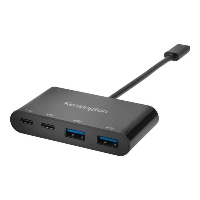 USB Hub - KENSINGTON - CH1000 - 4 USB 3.1 Ports - USB Type C - External - Black
