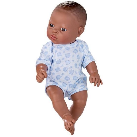 Berjuan Newborn Doll - Vinyl/Textile White/Blue - 30cm - Girl - Comes with a Diaper