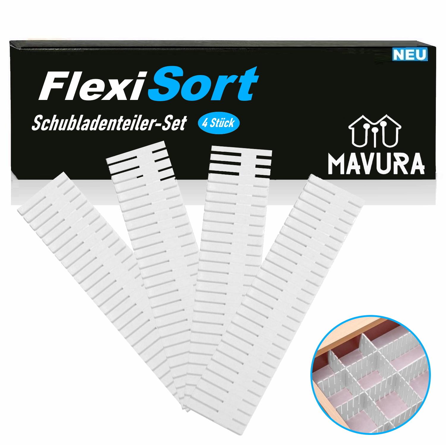 FlexiSort Drawer Dividers, Drawer Dividers, Drawer Compartment Dividers, Organizer, 4 Pieces