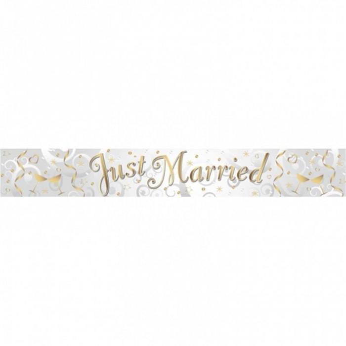Amscan Holographic Just Married Banner