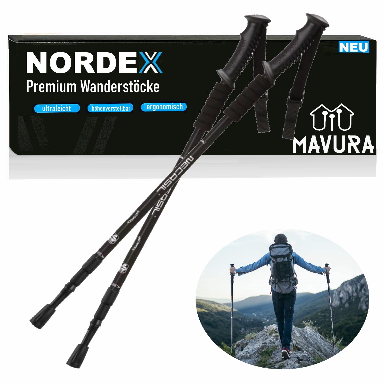 NORDEX Hiking Poles Trekking Poles Telescopic Nordic Walking Ultralight Aluminum