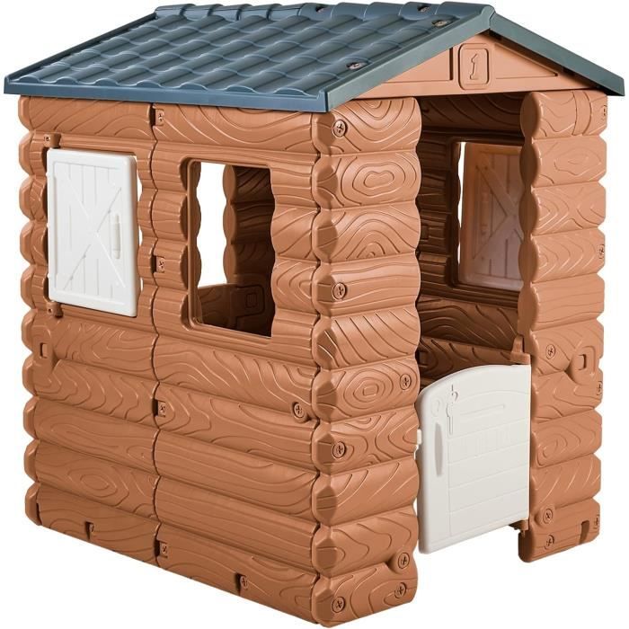 FEBER Camping Playhouse - FAMOSA - Solid Wood Cottage - For Children 3 Years and Older
