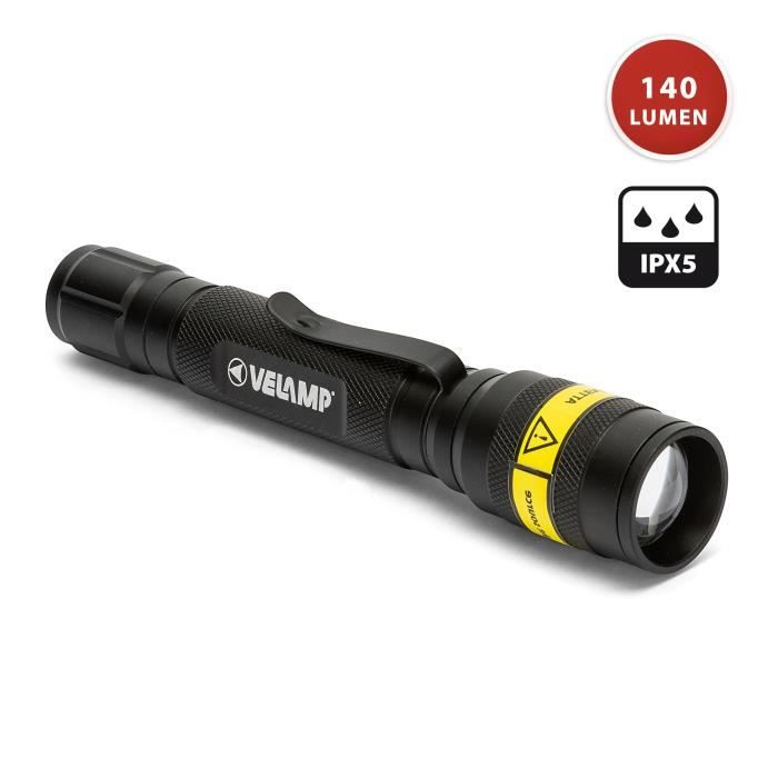 Flashlight - VELAMP - KOST - Anodized Aluminum - Black - Tactical - Outdoor