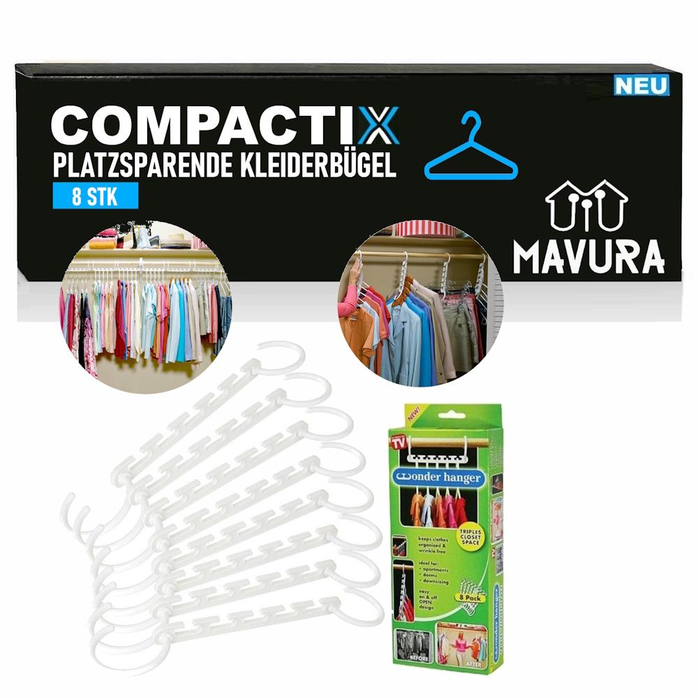COMPACTIX Space-Saving Clothes Hangers Magic Multiple Hanger Organizer Set of 8