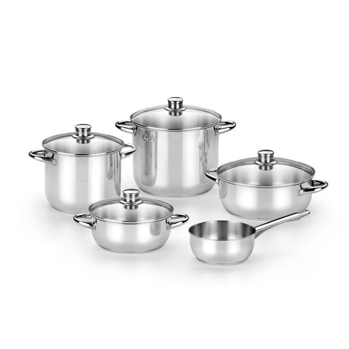 Cookware - MONIX - Optima 2 - Stainless Steel - 5 Pieces - Induction Compatible